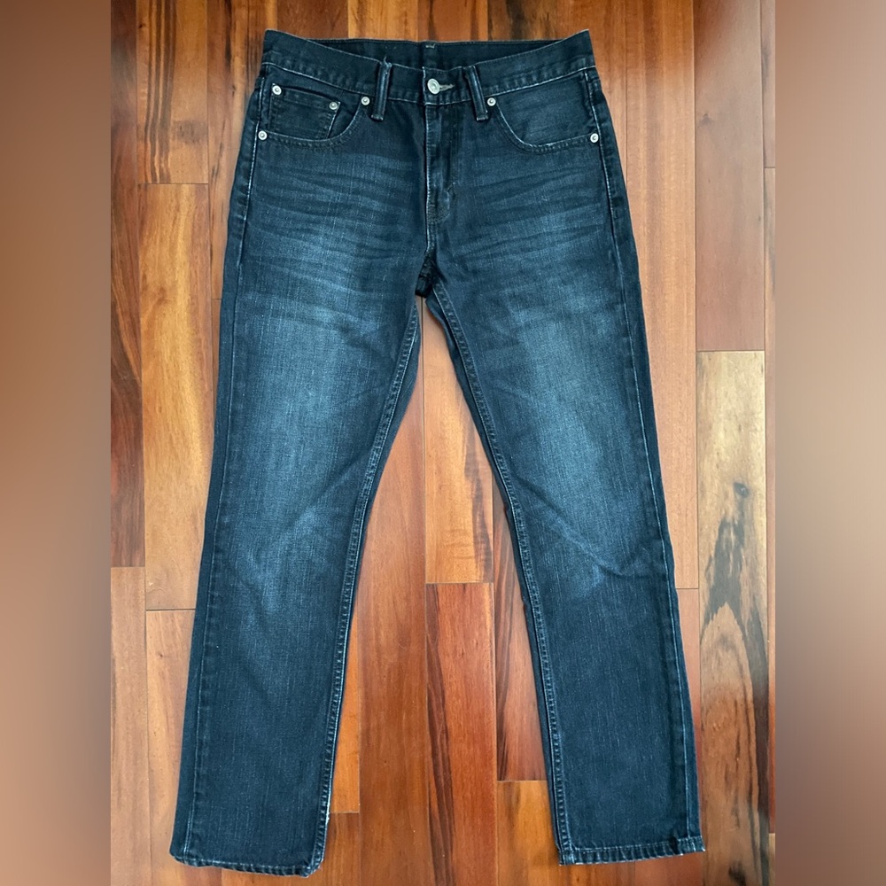 Levi's 511 Jeans Mens Straight Leg Slim Fit Black Dark Wash Denim Size 30x30